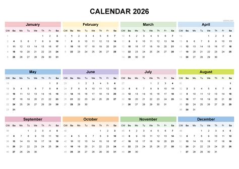 Free Printable 2026 Calendar with US Holidays | PDF & Excel
