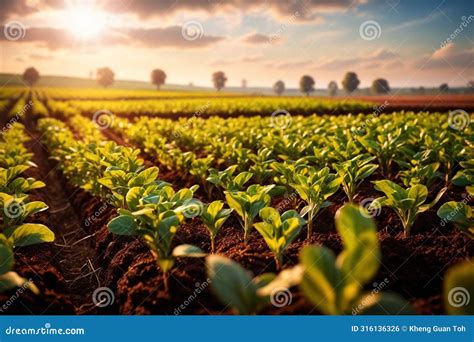 Modern Industrialized Agriculture Using Technology, Agritech Farming of Crops Stock Illustration ...