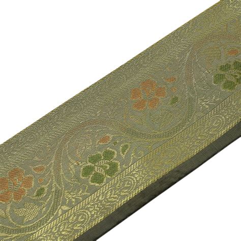 3 Yard Woven Zari Brocade Indian Faux Silk Border Trim Lace Ribbon Dee ...