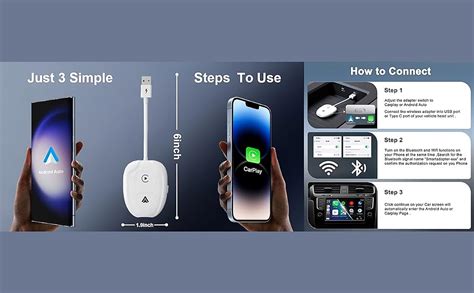 TechAdro 2-in-1 Wireless Apple CarPlay/Android Auto Adapter, a 5.8 GHz ...