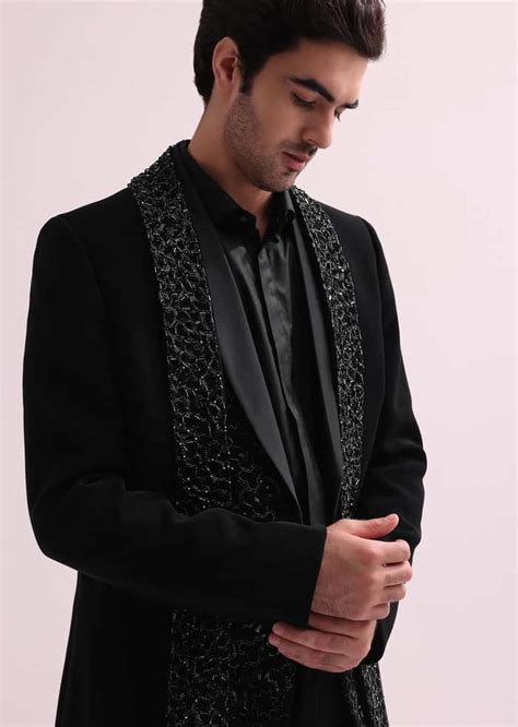 Aditya Roy Kapur In Our Black Double Layered Indo Western Jacket With ...