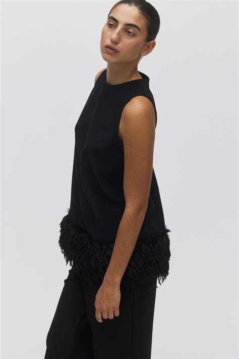 Fringe Trim Top - Black - Ladies | H&M AU