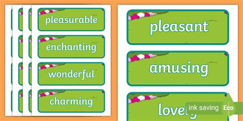 Nice Synonym Word Cards