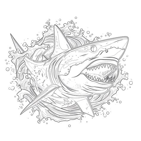 Great White Shark Coloring Page Printable