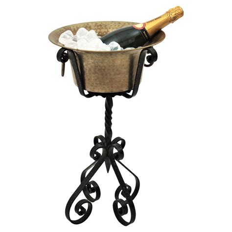 Midcentury Brass Wine or Champagne Bucket with Stand at 1stDibs ...