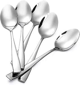 Buy Dishita Creations Stainless Steel Dessert Spoon Set of 6Pcs (Length ...