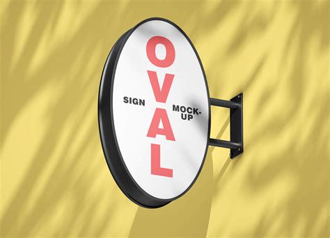 Free Oval Street Sign Mockup PSD - Good Mockups