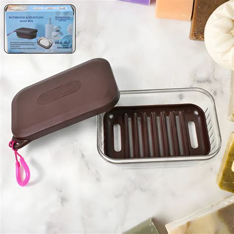 Leakproof Portable Soap Box with Drain Tray and Locking Lid – Durable ...