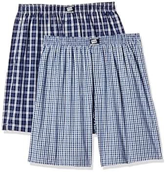 Buy Hanes Men's Checkered Boxers (Pack of 2)(P108-BN2-P2_Blue-Navy ...