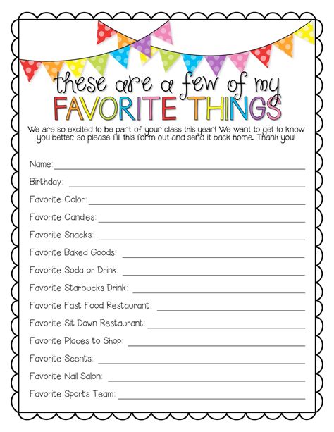 Richly Blessed: Teacher Questionnaire {Free Printable!}