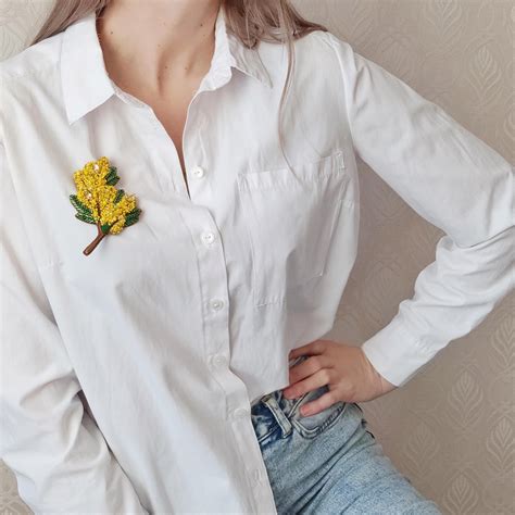 Mimosa handmade brooch. : r/jewelrymaking