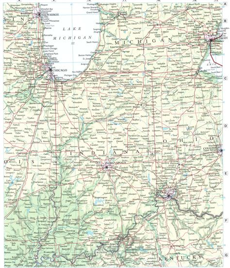 Map of Midwest USA printable. A detailed physical map of the Midwest region of the USA with ...