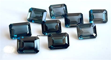 Buy Natural London Blue Topaz Octagon Cut 8x10mm Faceted - Loose Topaz ...