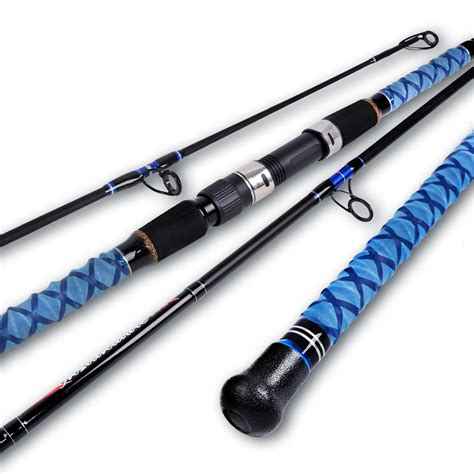 Fiblink Surf Spinning Fishing Rod Carbon Travel Surf Rod 3 Piece ...