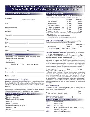 Fillable Online juvjustice Submit Form 19th National Symposium On ...