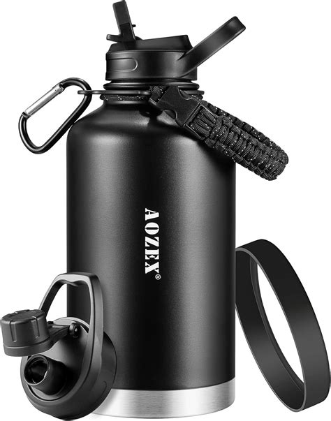 Buy Half Gallon Insulated Water Bottle with Straw, AOZEX 64 oz ...