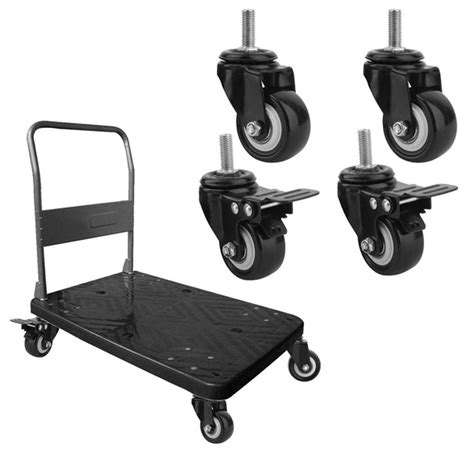 2" Heavy Duty Caster Wheels Screw Type / 2 with Brakes & 2 Without/Sof ...