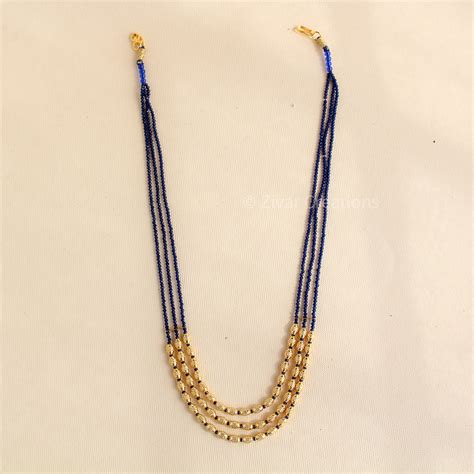 Blue Beads Layer Indian Necklace – Zivar Creations