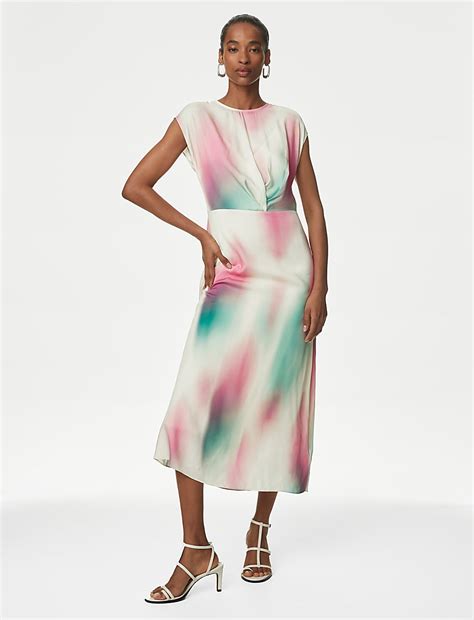 Buy Cupro Rich Ombre Twist Detail Dress at Marks & Spencer