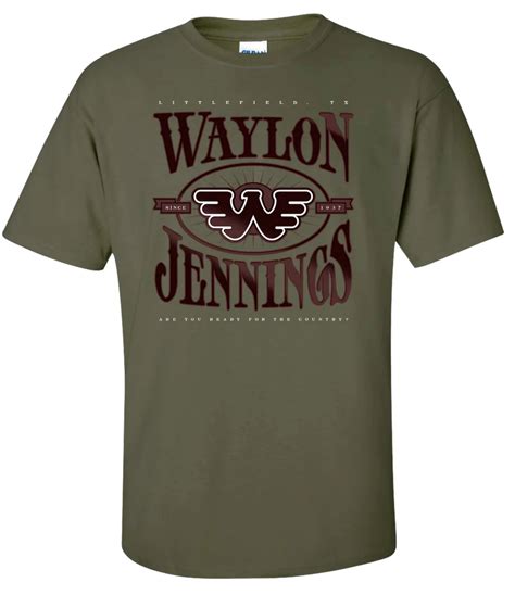 Waylon Jennings Ready for the Country Flying W Mens Tee Shirt (Militar ...