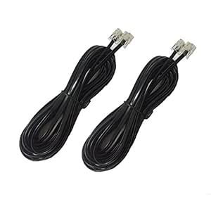 Phone Cord,Glian 2 Pack 6P4C 5M 16ft Black Phone Telephone Extension ...
