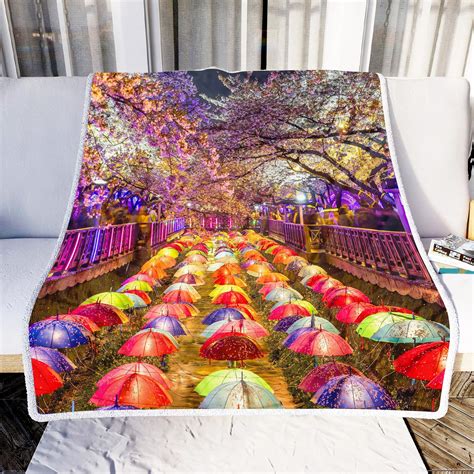 Cherry Blossom Festival Fleece Blanket - DESIGN-TREND