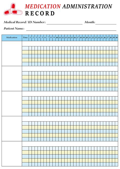 Printable Monthly Medication Log Sheet