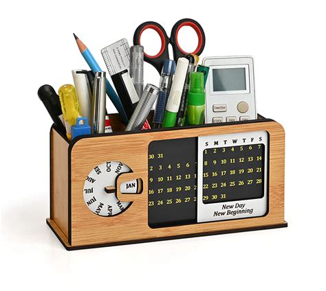 Retro Radio Look Calendar Desk Organizer | Lifetime Calendar | Desk Ca ...