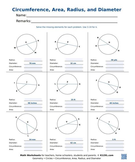 Circle Worksheet 的图像结果