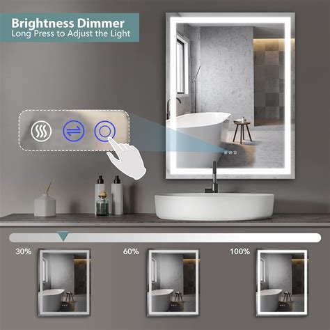Buy cozzie LED Bathroom Mirror,36x28 Inch Lighted Mirror,3-Color 3000 ...