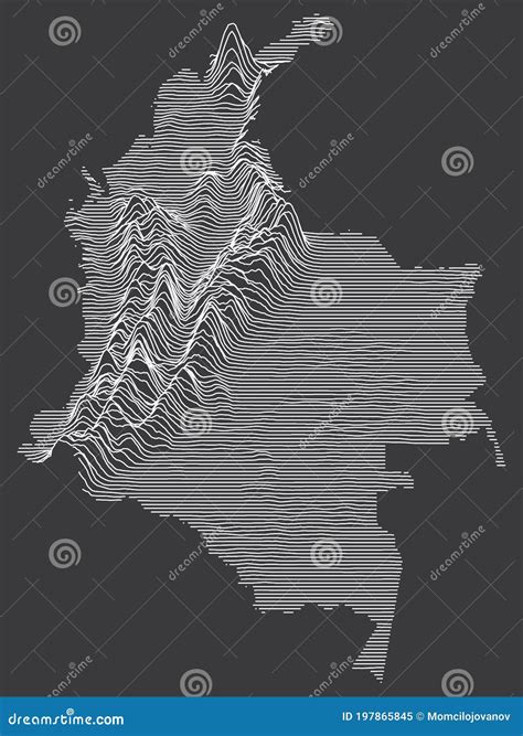 Contour Relief Map of Colombia Stock Vector - Illustration of vector, colombian: 197865845