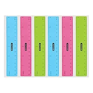 BAZIC Products 6in (15cm) Plastic Ruler, 3 Count, for School Math ...
