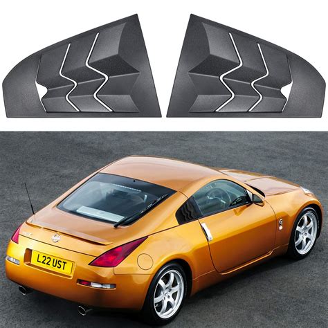 Sunluway for 2003-2008 Nissan 350Z Quarter Side Window Louvers Matte ...