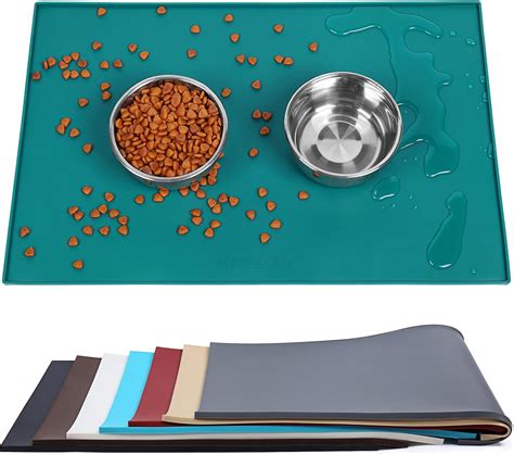 VIVAGLORY Dog Food Mat Grippymat Dog Feeding Mat, Waterproof & Silicone ...