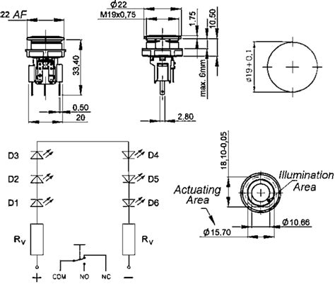 1241.6624.1181000 Schurter | Schurter MSM 19 Series Illuminated Push ...