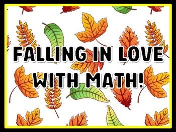 FALLING IN LOVE WITH MATH! Leaves Door Décor, Leaves Bulletin Board ...