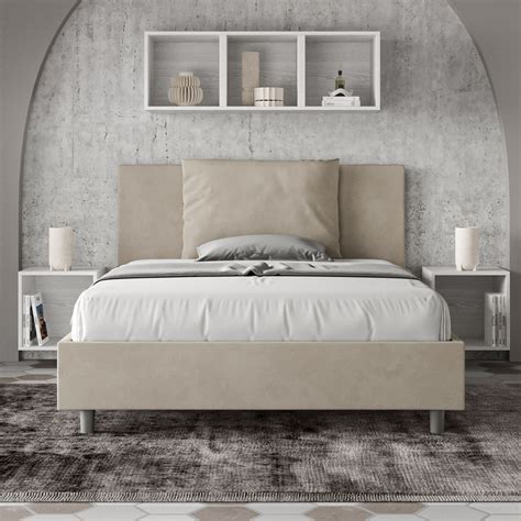 Letto Matrimoniale Francese 150x190 cm con Rete Antea Sabbia - BricoBravo