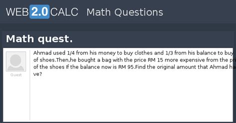 View question - Math quest.