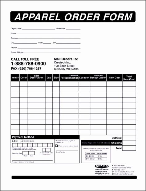 Image result for Order Form Layout