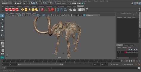 3D model Mammoth Skeleton Old Bones Standing Pose | 3D Molier International