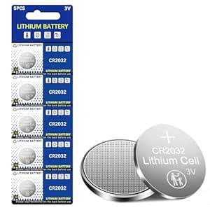 5PC CR2032 Batteries, CR2032 Button Cell Batteries 3V Cell Power High ...