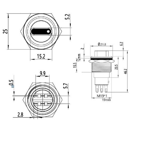 19X-P1 19mm Key Lock Button 0-1 Motorobit - Motorobit.com