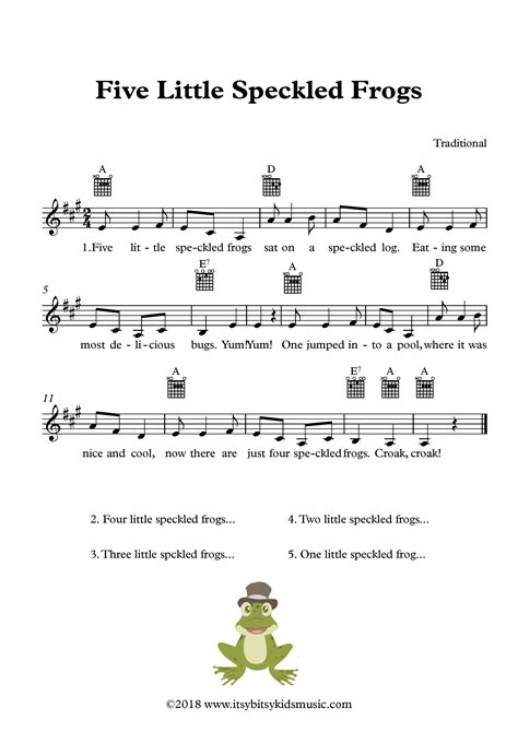 Five Green And Speckled Frogs Printable - prntbl ...