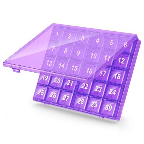Monthly Pill Organizer Once a Day - 30 Day Pill Organizer Box - Easy to ...