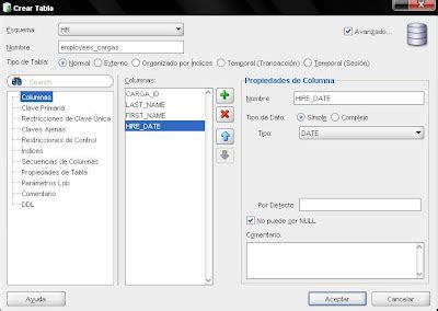 Image result for Crear Tabla En Oracle SQL Developer