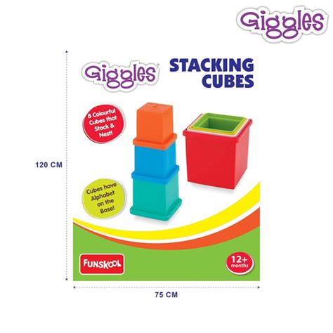 Giggles Funskool Plastic Stacking Multicolored Cubes,Blocks With Alpha ...