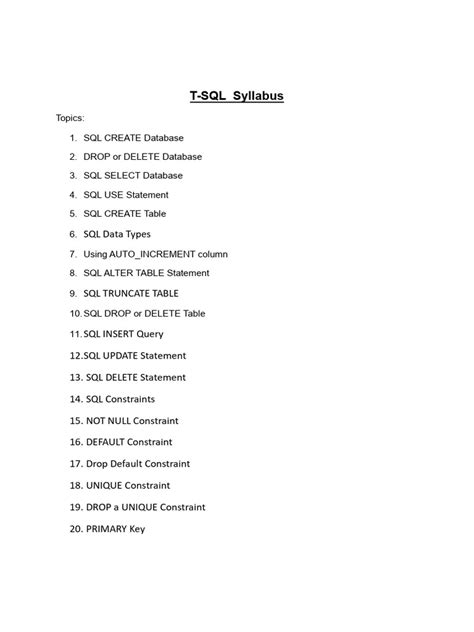 Image result for SQL DBA Course Syllabus