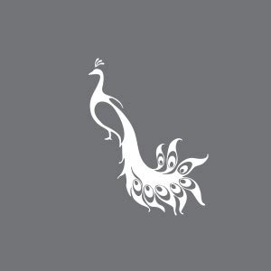 Sticker Wall 46 cm decorative White Peacock decorative White sticker ...