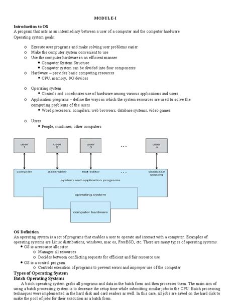 OS (MCA MOD1) - Module 1: Introduction to Operating Systems - Studocu