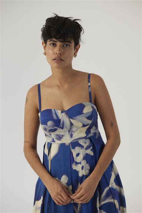Buy - Chicory blue bralette dress | Elan Store